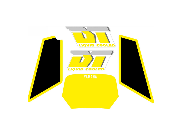 Kit Autocolantes Yamaha DT 50 LC Amarelos Liquid Cooled  1