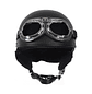Capacete Clássico/Vintage Preto c/ Óculos  - Thumbnail 3