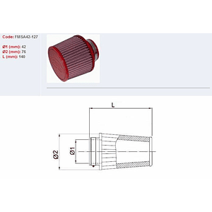 Filtro ar BMC YAMAHA FMSA42-127