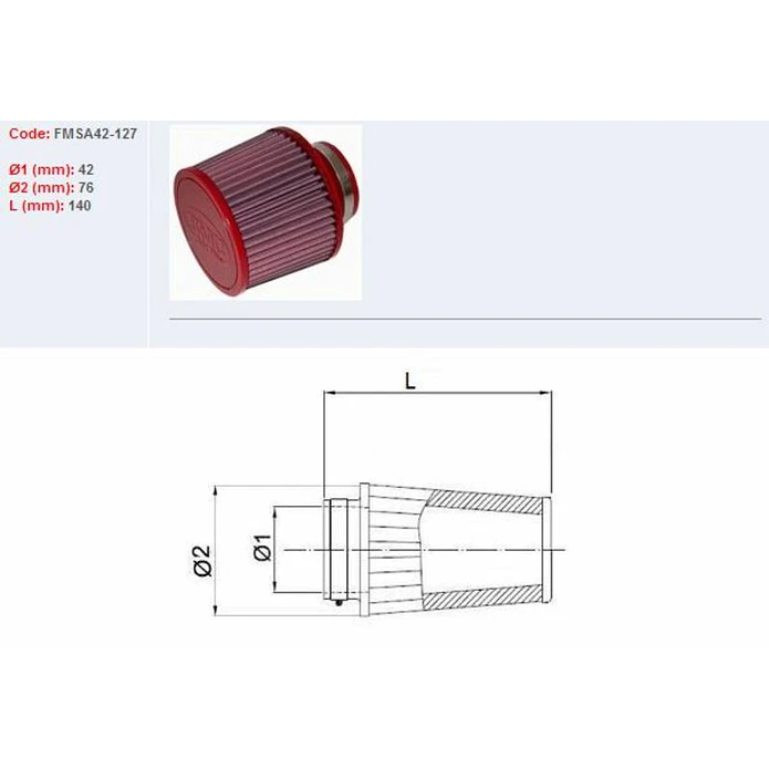 Filtro ar BMC YAMAHA FMSA42-127 1