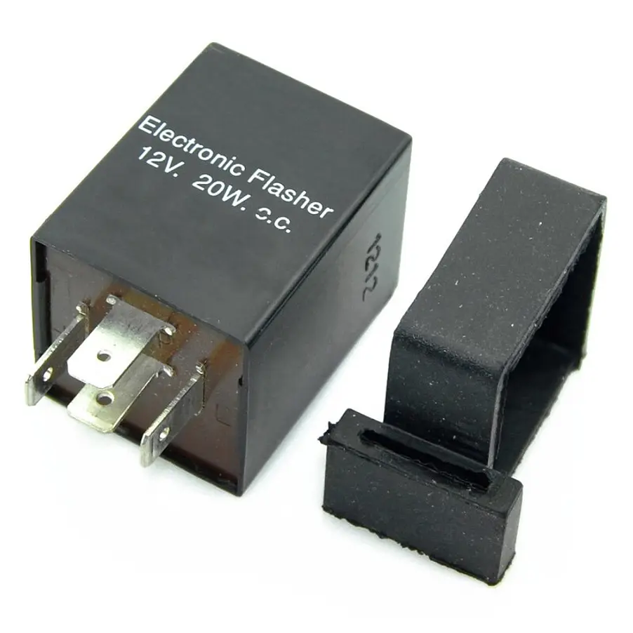 Relé de piscas V PARTS CC 12V 20W 4 terminais com suporte 1