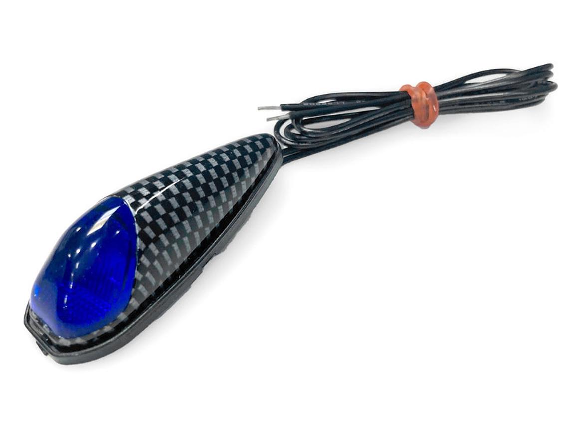 Pisca tipo lágrima, carbono. Cristal azul 1