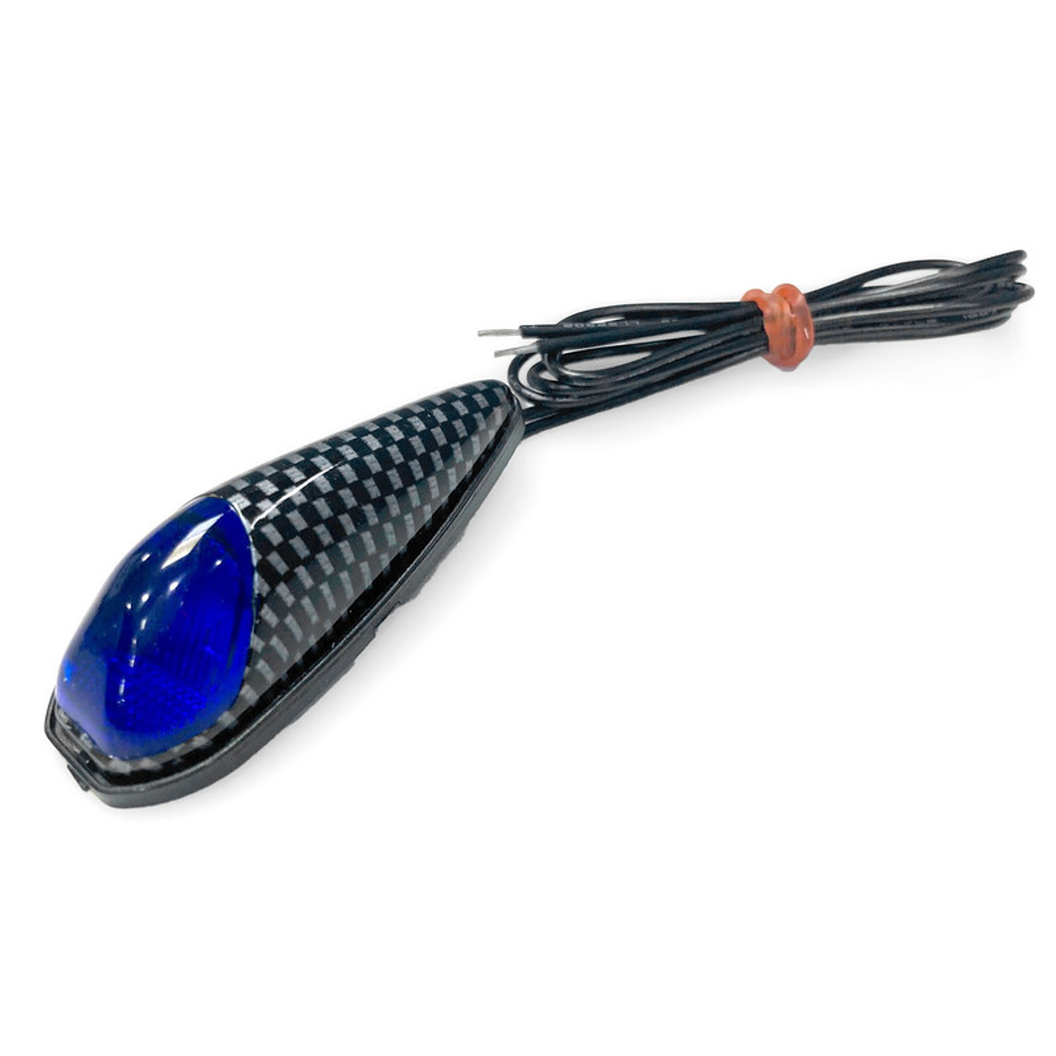 Pisca tipo lágrima, carbono. Cristal azul