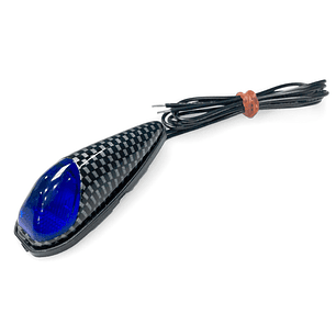 Pisca tipo lágrima, carbono. Cristal azul