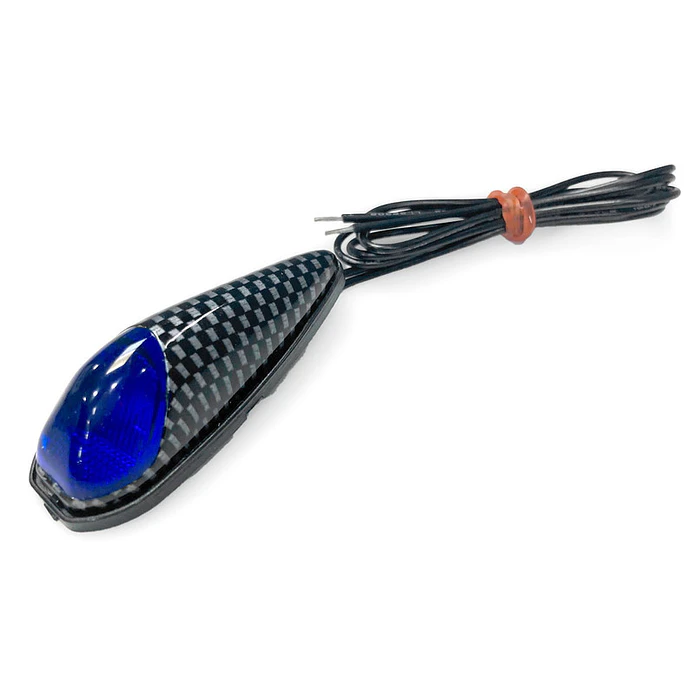 Pisca tipo lágrima, carbono. Cristal azul 1