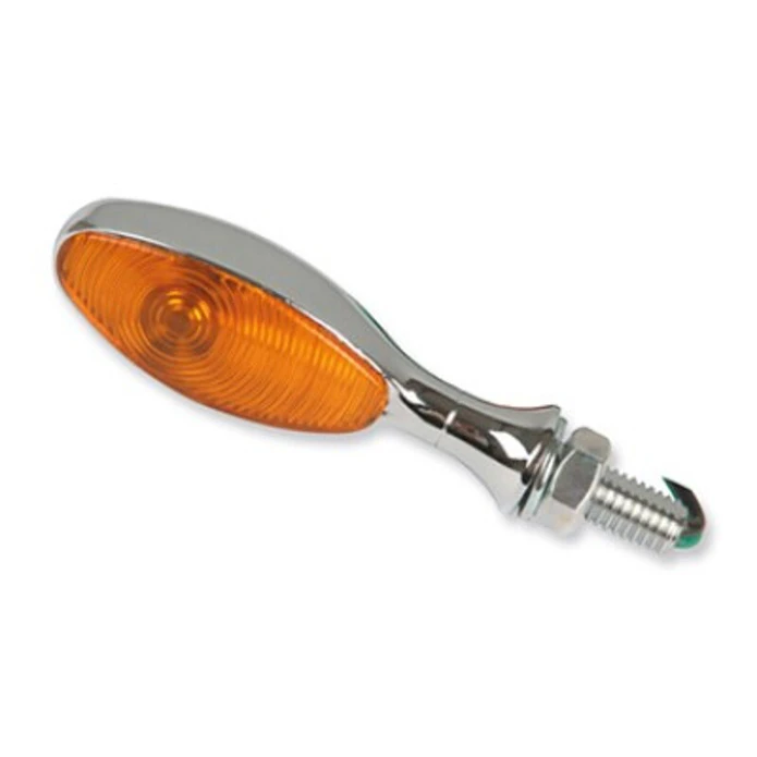Pisca oval em cromagem. Cristal afumado 21W 1