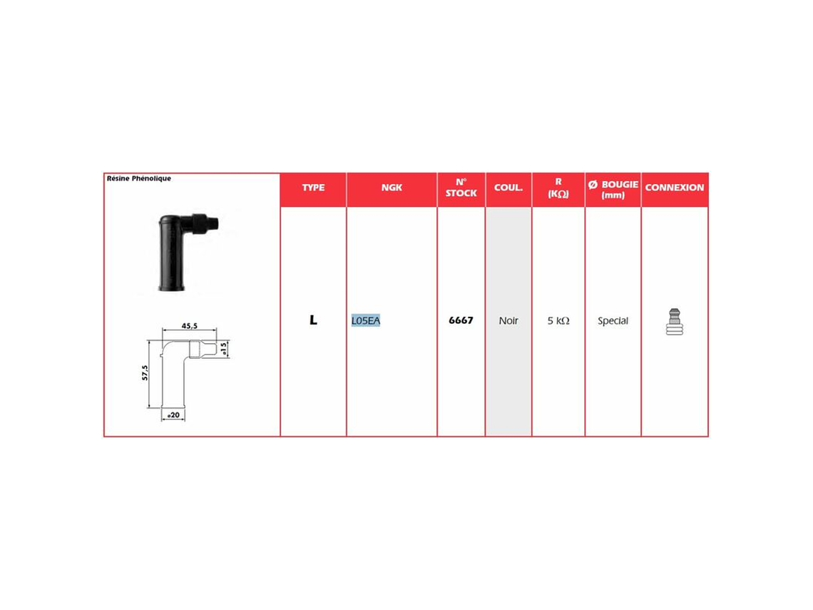 Cachimbo de Vela de Ignição NGK L05EA 2