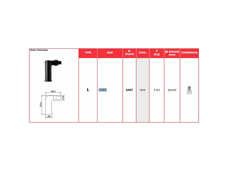 Cachimbo de Vela de Ignição NGK L05EA 2