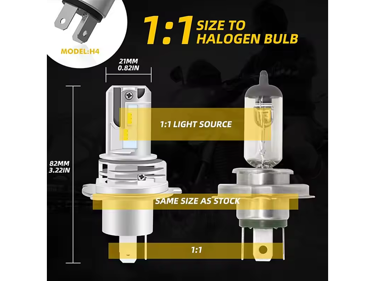 Lâmpada LED H4 para Mota  2