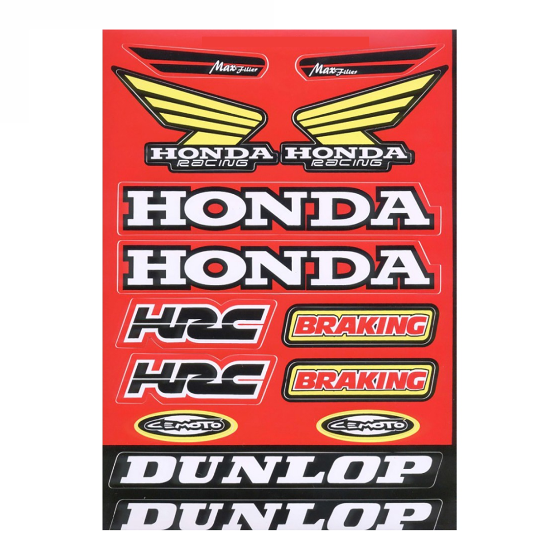 Folha de Autocolantes Honda  1