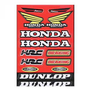 Folha de Autocolantes Honda 