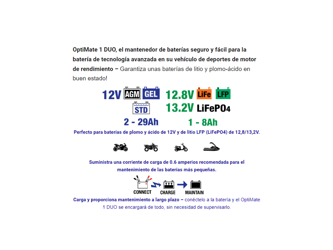Carregador de Baterias Optimate 1 Duo TM-402D  2