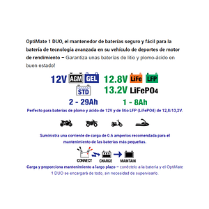 Carregador de Baterias Optimate 1 Duo TM-402D 