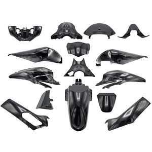 Kit Plásticos Honda PCX 125 2010-2012 11 Peças Preto Brilhante