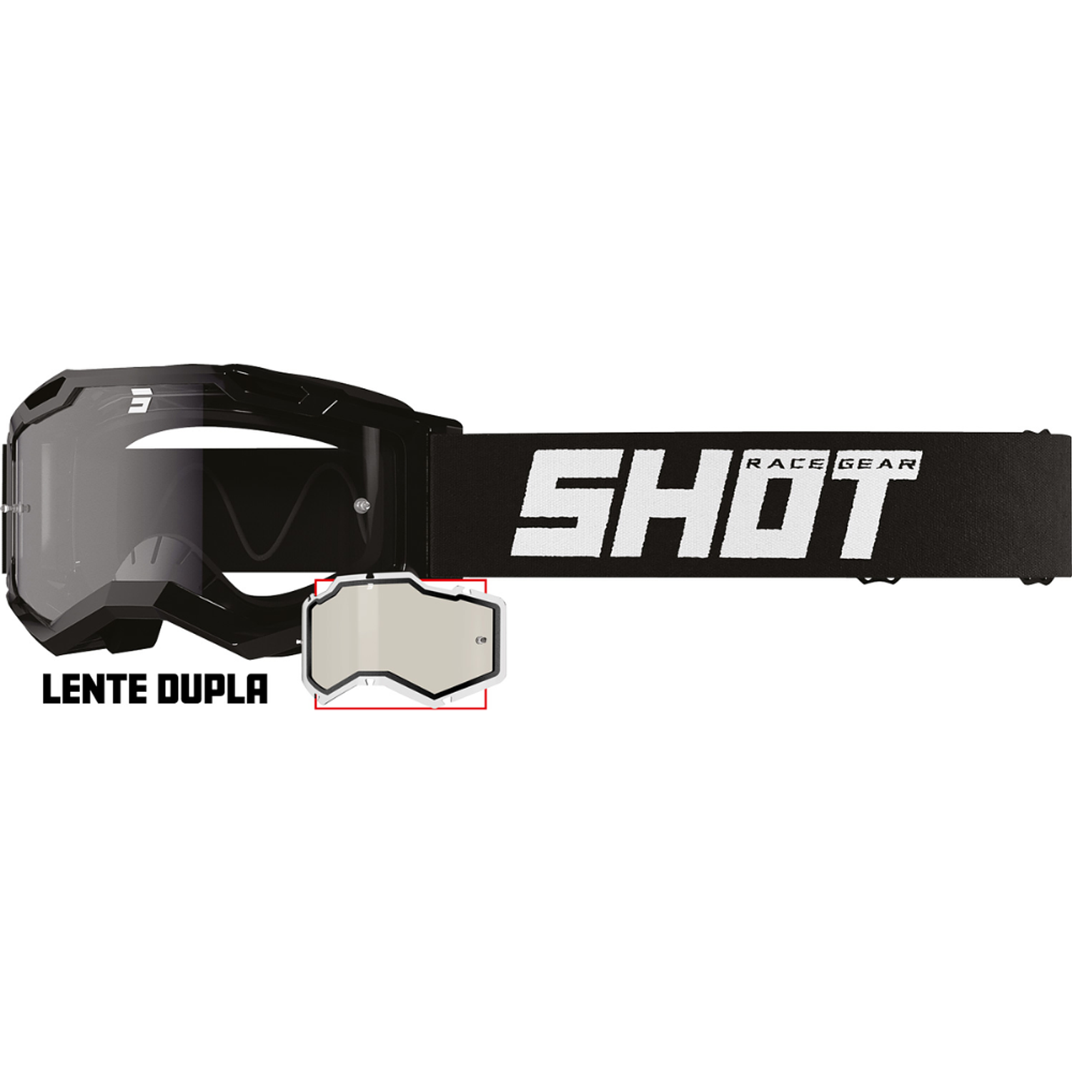 Oculos Assault 2.0 Solid Preto Brilho (Lente Dupla) Shot 2