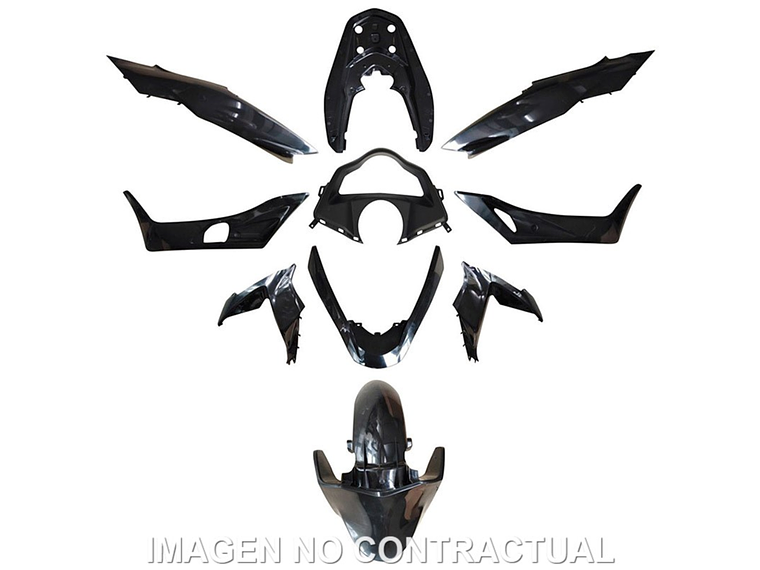 Kit Plásticos Honda PCX 125 2014-2016 (Preto Brilhante)  1