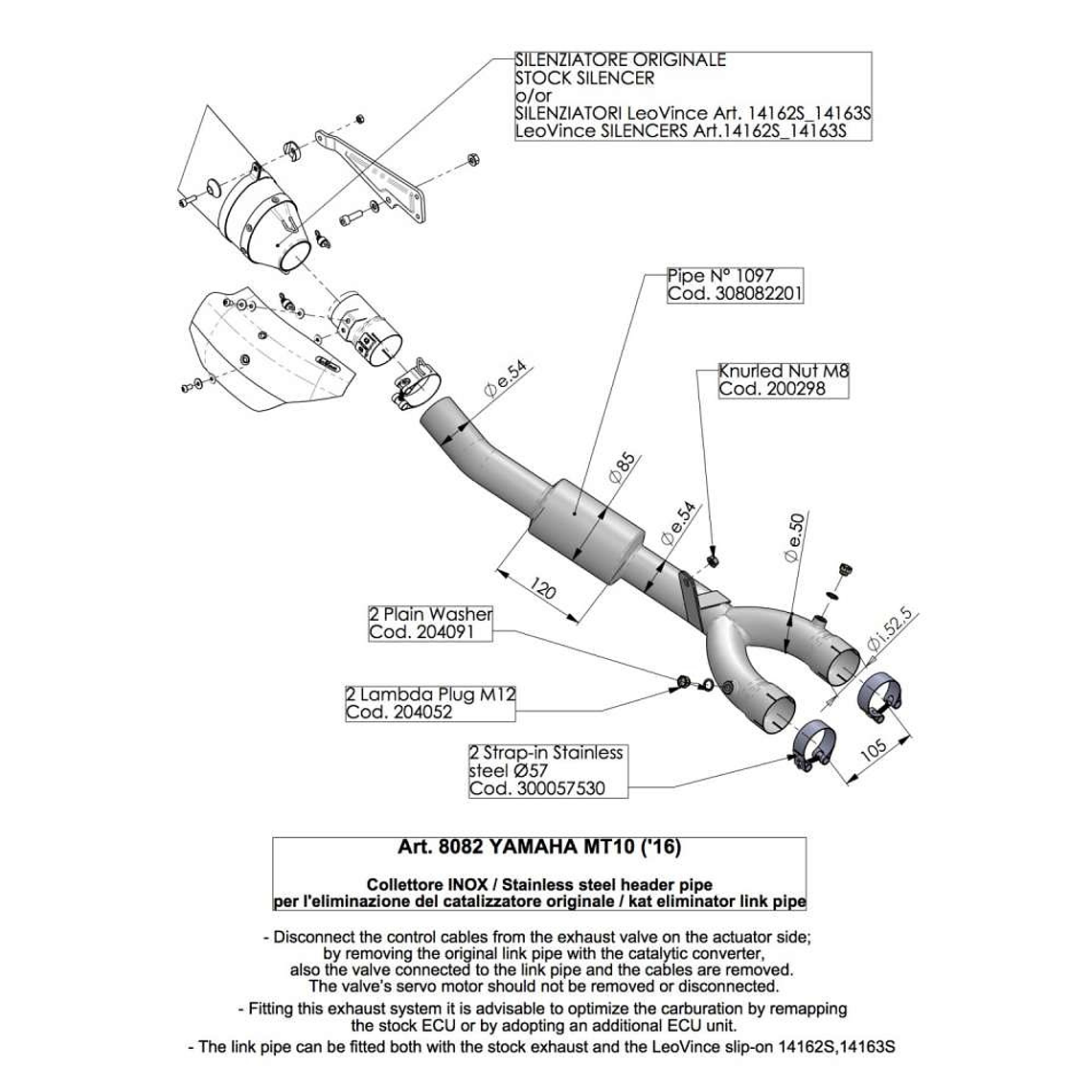 Eliminador de Catalisador Decat Leovince Yamaha MT-10 2017-2025  4