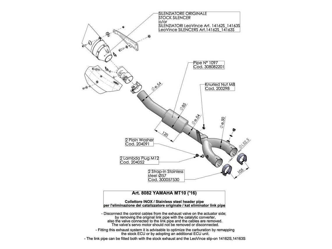 Eliminador de Catalisador Decat Leovince Yamaha MT-10 2017-2025  4