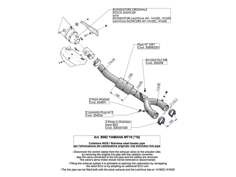 Eliminador de Catalisador Decat Leovince Yamaha MT-10 2017-2025  4