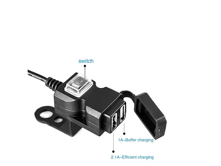 Carregador de Telemóvel para Mota USB 2
