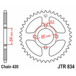 Cremalheira Yamaha RZ 50 / PW 80 (48 Dentes) - JT 