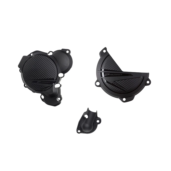 Kit Proteção Tampas Motor KTM EXC / XC-W 250 / 300 TBI (2024-2026) Preto - Polisport 1