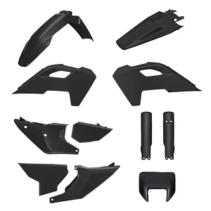 Kit Plásticos Completo com Porta-Farol Husqvarna TE / FE (2024-2025) Preto - Polisport