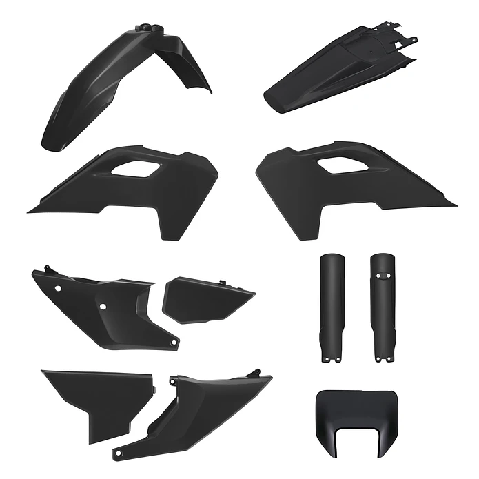 Kit Plásticos Completo com Porta-Farol Husqvarna TE / FE (2024-2025) Preto - Polisport 1