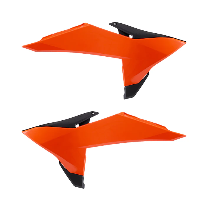 Tampas de Radiador KTM SX / SX-F / XC 2025-2026 Laranja e Preto - Polisport 1