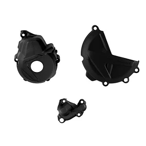 Kit Proteção Tampas Motor Beta RR 4T 350 / 390 / 430 / 480 (2020-2026) Preto - Polisport