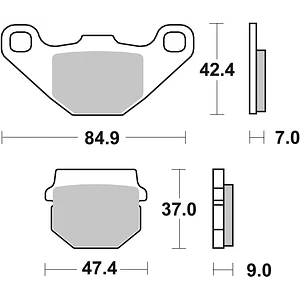 Pastilhas de Travão SBS 544SI Aprilia Tuono / Scarabeo / RS