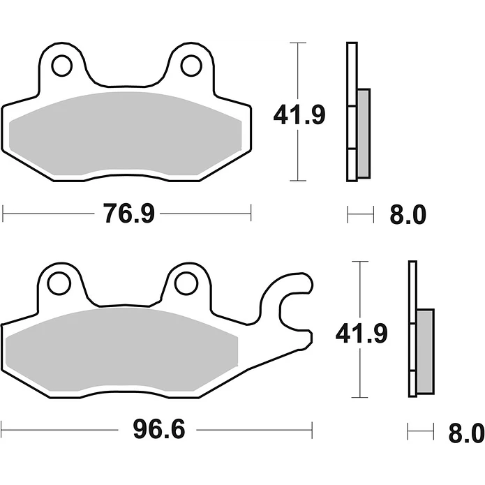 Pastilhas de Travão SBS 638SI Kawasaki Ninja / Z / Eliminator, Can-Am Ryker, Hisun HS e outras 2