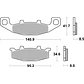 Pastilhas de Travão SBS 597HF Kawasaki GPX / ZZR / GPZ / KLE / Zephyr / EX / ZX Ninja e outras - Miniatura 2