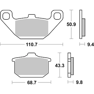 Pastilhas de Travão SBS 557HF Kawasaki GPZ / Z / ZX / Vulcan / KZ