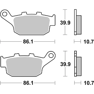 Pastilhas de Travão Trás SBS 614RQ Triumph Tiger / Bonneville