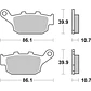 Pastilhas de Travão Trás SBS 614RQ Triumph Tiger / Bonneville / Trident, Kove X / F e outras - Miniatura 2