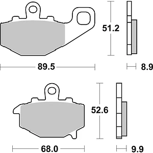 Pastilhas de Travão Trás SBS 687LS Kawasaki Z / Ninja / ER-6