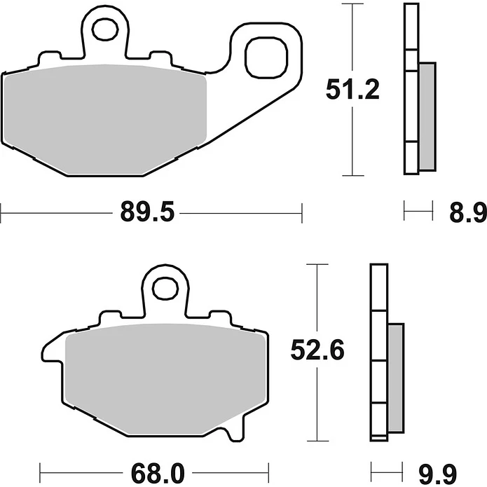 Pastilhas de Travão Trás SBS 687LS Kawasaki Z / Ninja / ER-6 / Versys / ZX-6R / ZX-10R e outras 2