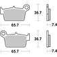 Pastilhas de Travão Trás SBS 861HF Beta Enduro / Motard / ALP 4.0 / Urban, Voge Rally e outras - vignette 2