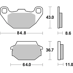 Pastilhas de Travão SBS 154MS Kymco Agility / People / Super 8