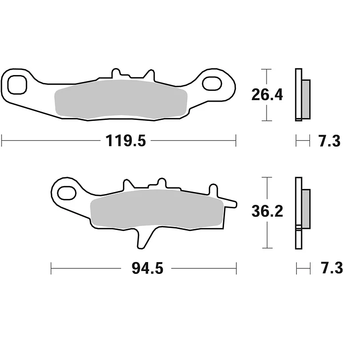 Pastilhas de Travão Frente SBS 726SI Kawasaki KX 85 / KX / KX 80, Suzuki RM 85 / RM e outras 2