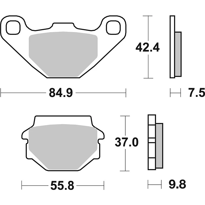 Pastilhas de Travão SBS 546SI Kawasaki KX, Polaris Ranger / Phoenix, KTM MX, Suzuki GS e outras 2