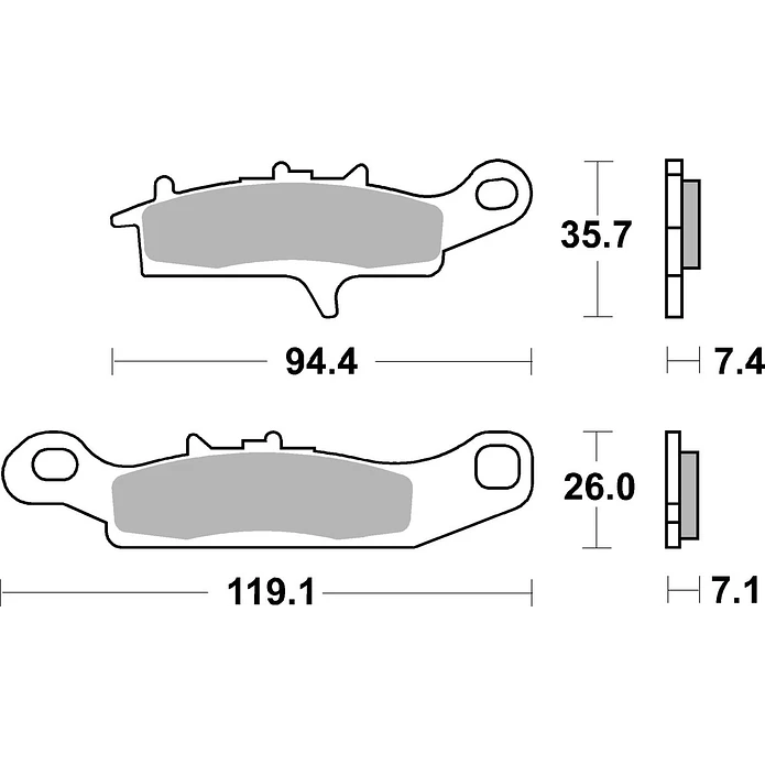 Pastilhas de Travão Frente SBS 801SI Kawasaki KFX / KVF Brute / KSV V-Force e outras 2