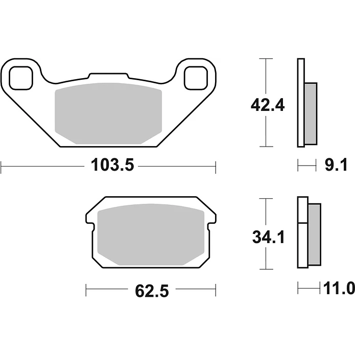 Pastilhas de Travão Trás SBS 848HF Adly Sport / Sentinel / S / U, PGO BR Bugrider e outras 2