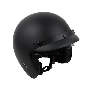 Capacete Jet Preto Mate C/ Viseira 