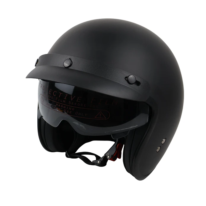 Capacete Jet Preto Mate C/ Viseira  1