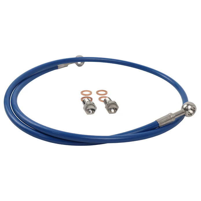 Kit Tubo Malha Aço Yamaha DT 50 LC / LCD / LCDE Azul  2