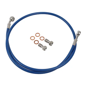 Kit Tubo Malha Aço Yamaha DT 50 LC / LCD / LCDE Azul 