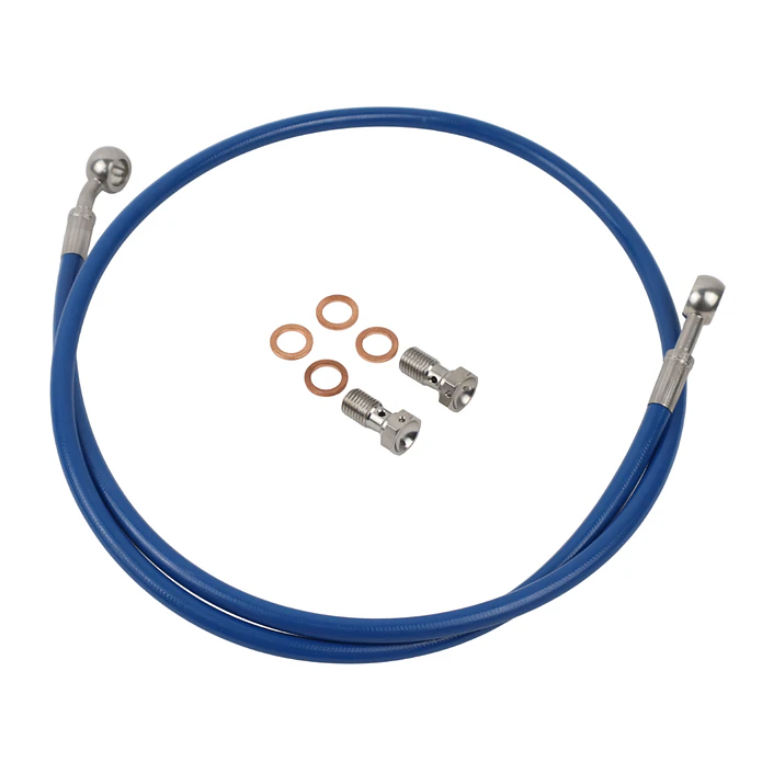 Kit Tubo Malha Aço Yamaha DT 50 LC / LCD / LCDE Azul  1