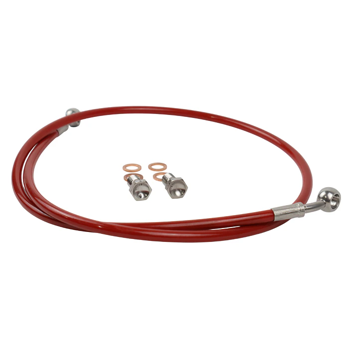 Kit Tubo Malha Aço Yamaha DT 50 LC / LCD / LCD Vermelho  2